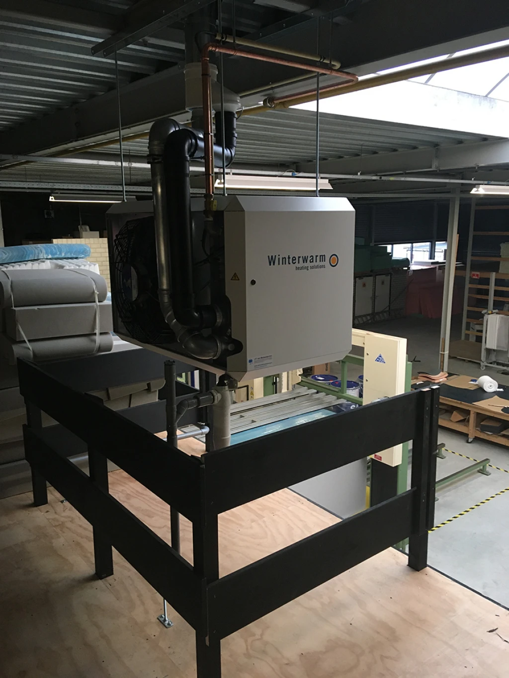Levering en montage nieuwe luchtverwarmers bedrijfsruimte te Culemborg